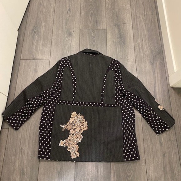 Antonia Marras Patchwork Embellished Wool Blend Blazer Size EU 42 / US M - Picture 6 of 8